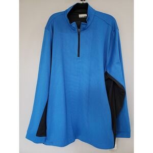 NEW PGA Tour Thermal Golf Pullover Mens 2XL Blue Black 1/4 Zip Long Sleeve NEW